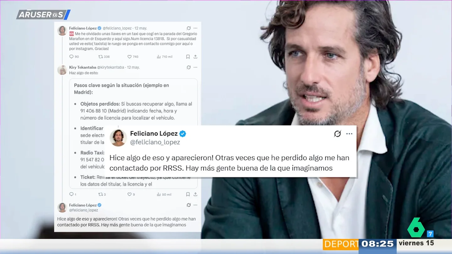 Alfonso Arús, tras aparecer las llaves que Feliciano López había perdido en un taxi: "¿No se las ha llevado Alba Carrillo?" Alfonso Arús, tras aparecer las llaves que Feliciano López había perdido en un taxi: "¿No se las ha llevado Alba Carrillo?"