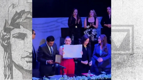 Protesta de una regidora mexicana en Aguascaliente ante la presencia de Ayuso Protesta de una regidora mexicana en Aguascaliente ante la presencia de Ayuso