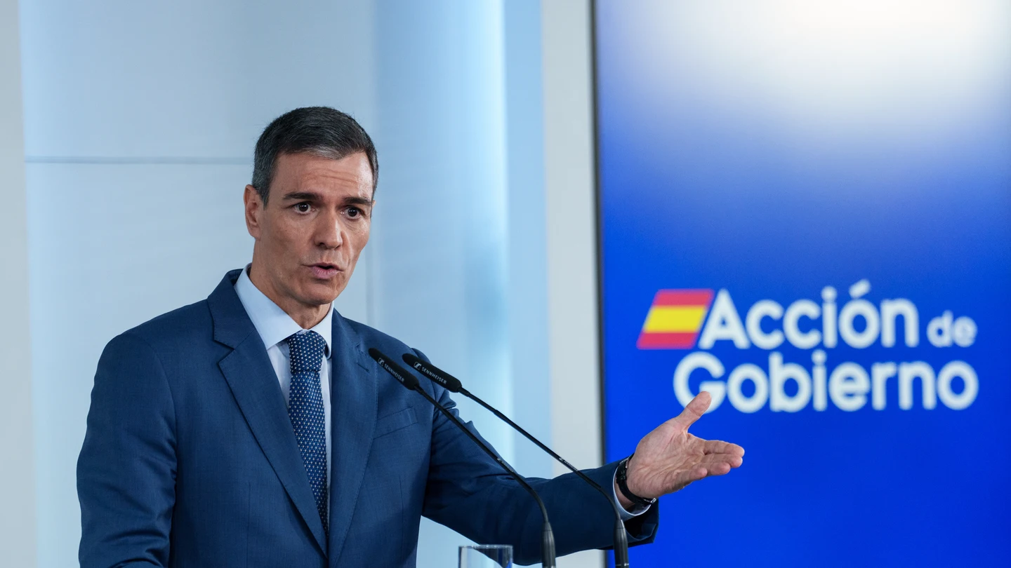 El presidente del Gobierno, Pedro Sánchez, durante una rueda de prensa posterior al Consejo de Ministros El presidente del Gobierno, Pedro Sánchez, durante una rueda de prensa posterior al Consejo de Ministros