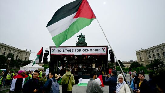 Miles de manifestantes protestan en Viena por la presencia de Israel en Eurovisi&oacute;n: "Ning&uacute;n escenario para el genocidio".
