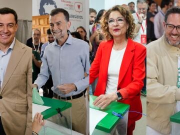 Juanma Moreno, Antonio Ma&iacute;llo, Mar&iacute;a Montero y Jos&eacute; Ignacio Garc&iacute;a votan y llaman a la participaci&oacute;n