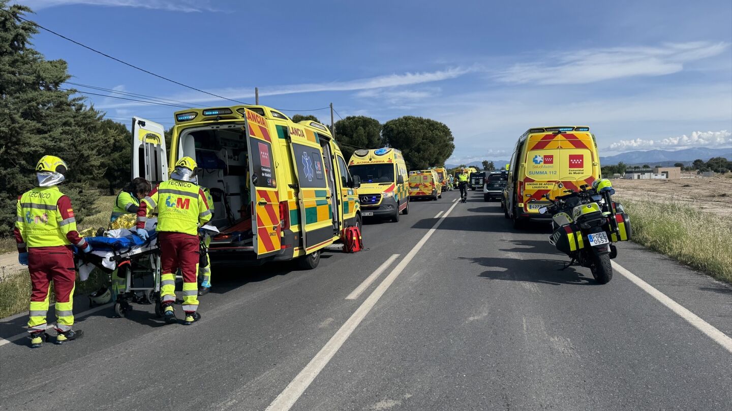Un conductor arrolla a siete ciclistas en Brunete y deja siete heridos