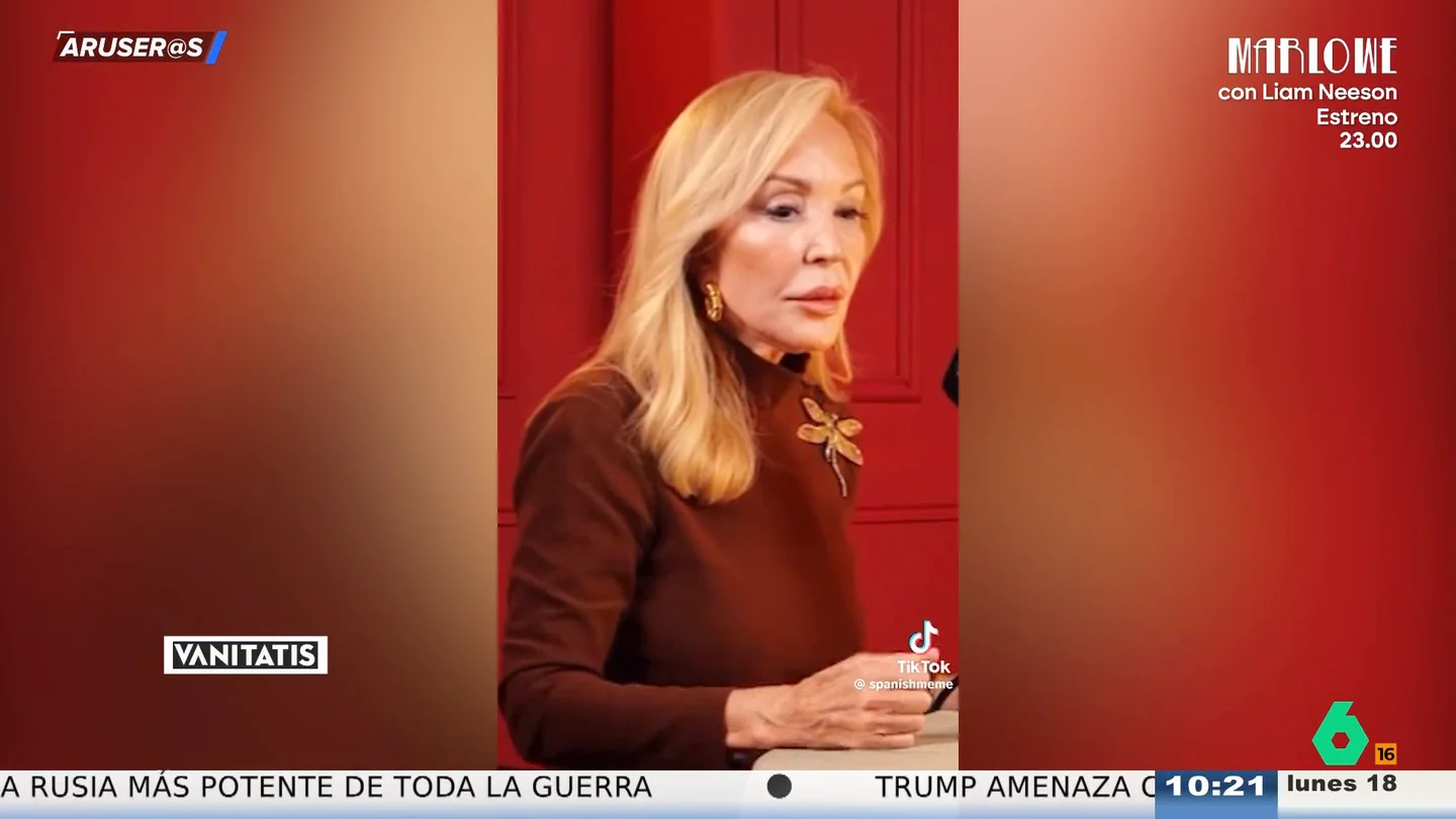 El 'dardazo' de Carmen Lomana "a los hombres mayores" que desata las risas en Aruser@s: "¡Qué hago yo con un anciano en mi casa!" El 'dardazo' de Carmen Lomana "a los hombres mayores" que desata las risas en Aruser@s: "¡Qué hago yo con un anciano en mi casa!"