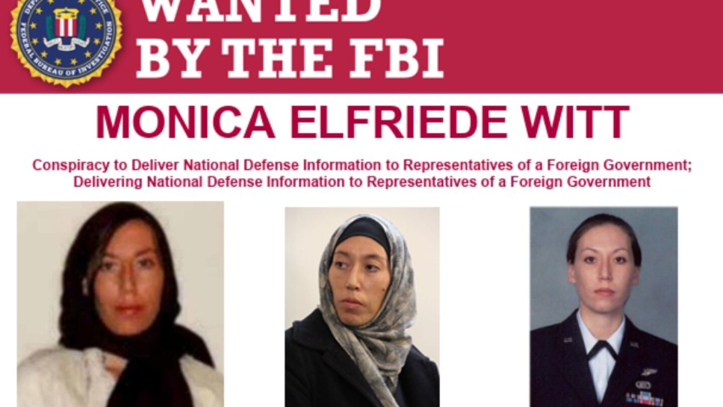 Cartel del FBI para tratar de localizar a Monica Witt