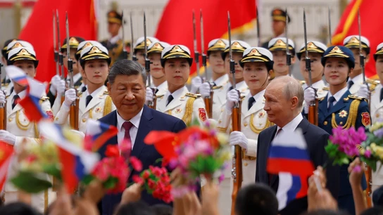 Los presidente de China, Xi Jinping, y de Rusia, Vladímir Putin, en Pekín Los presidente de China, Xi Jinping, y de Rusia, Vladímir Putin, en Pekín