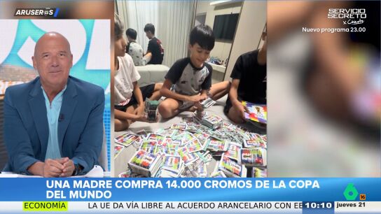 Alfonso Ar&uacute;s alucina al descubrir que una madre ha comprado 14.000 cromos del Mundial a su hijo: "&iexcl;A euro y pico el sobre, calcula!"