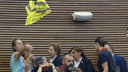 Protesta de profesores en Les Corts