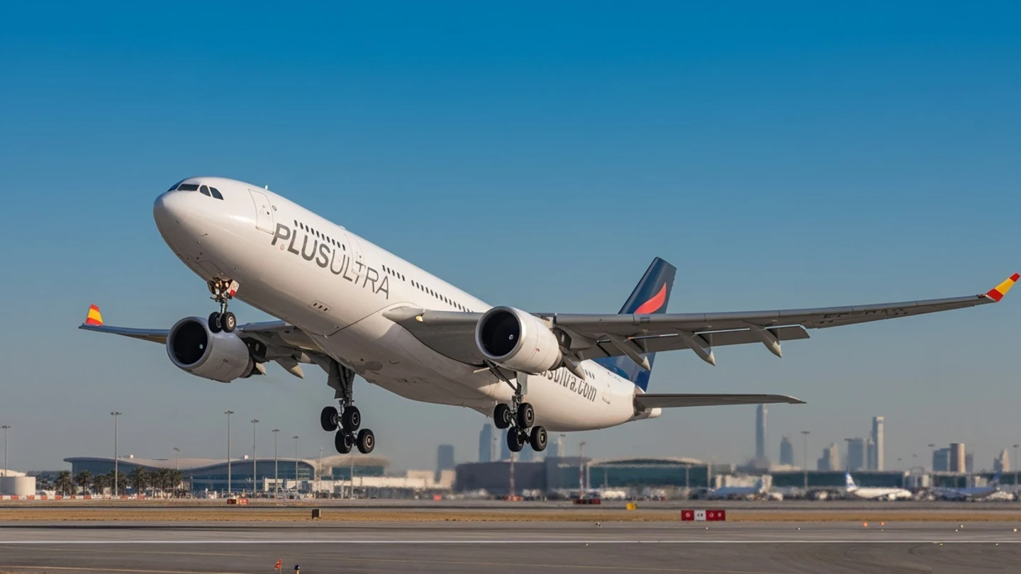 Imagen de archivo de un avión A330 de Plus Ultra. Imagen de archivo de un avión A330 de Plus Ultra.