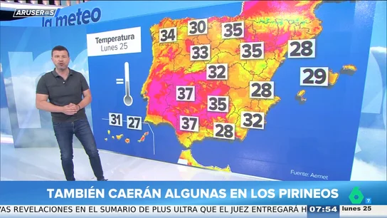 Calor y noches tropicales en la previsión del tiempo de Marc Redondo: "Ciudades como Sevilla o Badajoz alcanzarán por primera vez los 40º" Calor y noches tropicales en la previsión del tiempo de Marc Redondo: "Ciudades como Sevilla o Badajoz alcanzarán por primera vez los 40º"