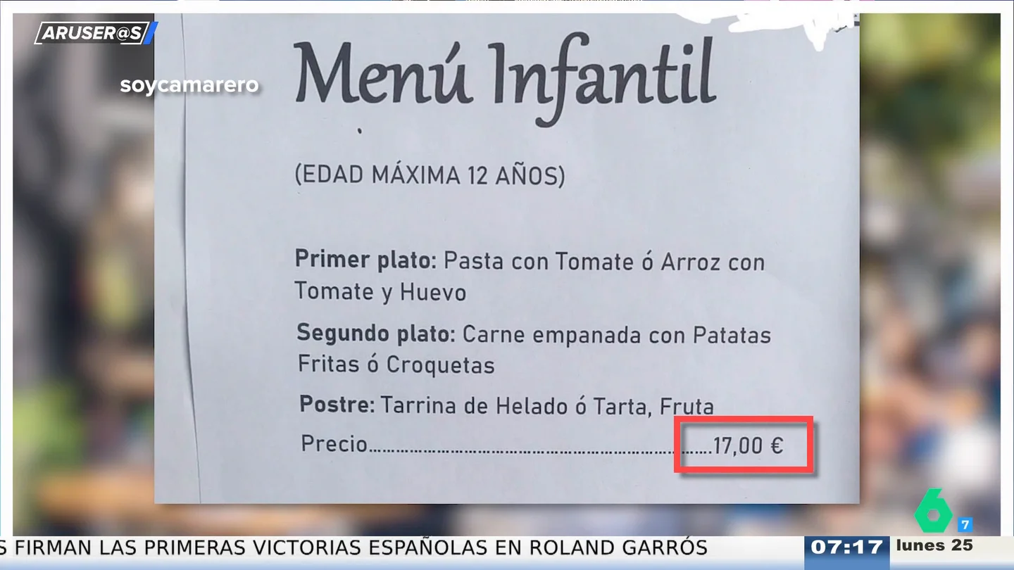 Alfonso Arús, indignado con el menú infantil a precio de adulto: "Es carete" Alfonso Arús, indignado con el menú infantil a precio de adulto: "Es carete"