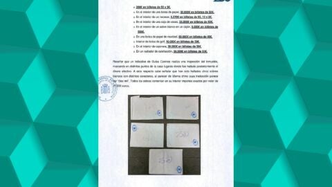 Los sobres hallados por la UDEF en el domicilio de Julio Mart&iacute;nez Mart&iacute;nez, conocido como Julito