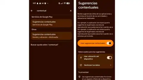 Activando las sugerencias contextuales sugerencias-contextuales