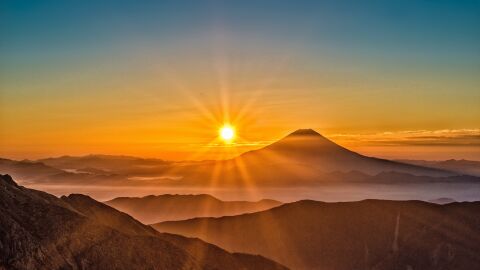 Atardecer con el Monte Fuji al fondo