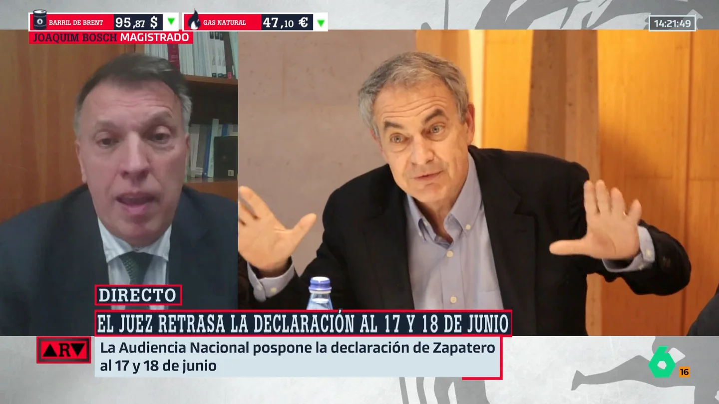 Joaquim Bosch: "Hay elementos objetivos que justifican la imputación de Zapatero, pero esto no significa que la causa llegue a juicio o que haya una condena" Joaquim Bosch: "Hay elementos objetivos que justifican la imputación de Zapatero, pero esto no significa que la causa llegue a juicio o que haya una condena"