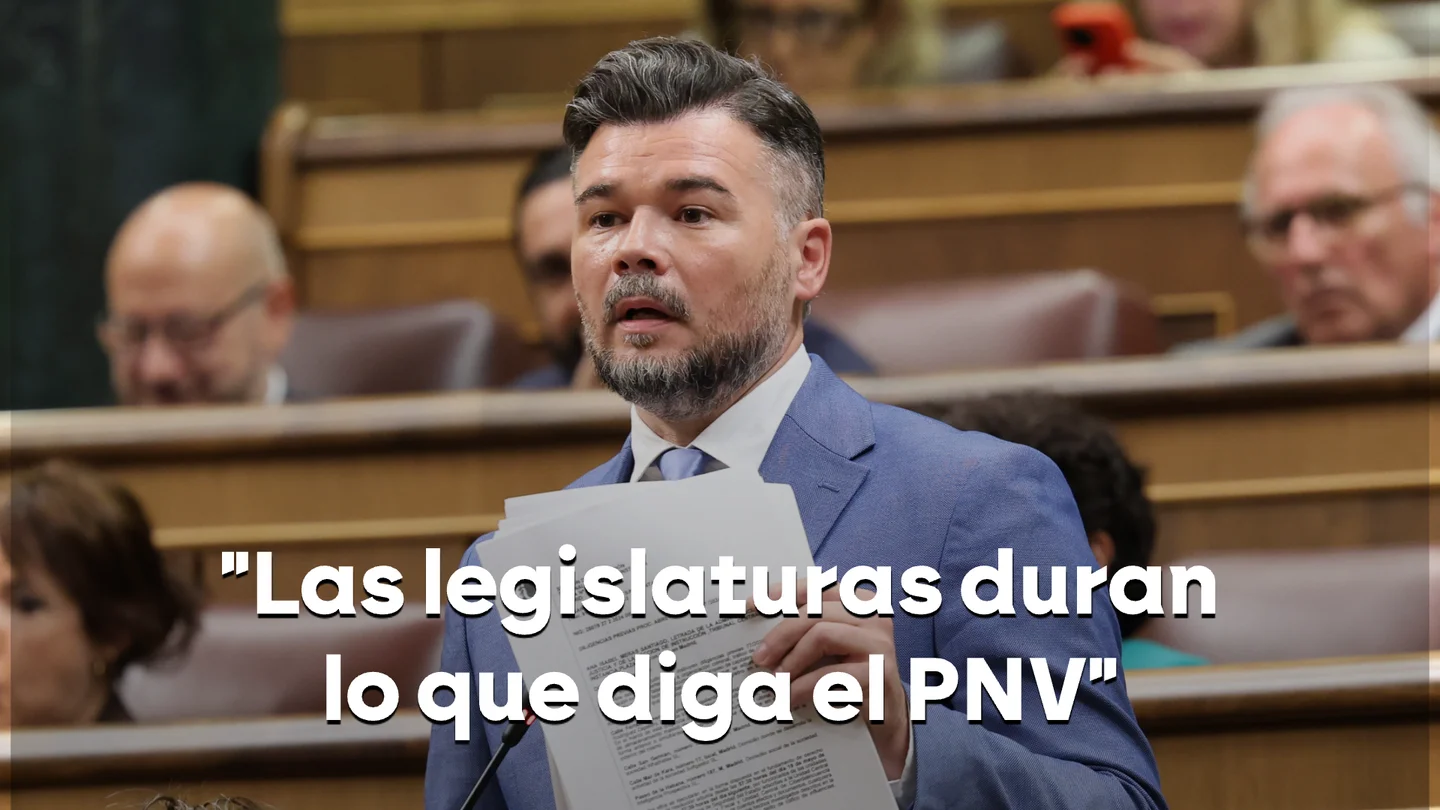 "Las legislaturas duran lo que diga el PNV": Rufián ironiza sobre un posible adelanto electoral "Las legislaturas duran lo que diga el PNV": Rufián ironiza sobre un posible adelanto electoral