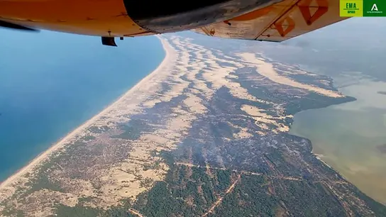 Medios aéreos luchan contra el incendio activo en Doñana: las llamas ya afectan a una zona de "enorme valor ecológico" Medios aéreos luchan contra el incendio activo en Doñana: las llamas ya afectan a una zona de "enorme valor ecológico"
