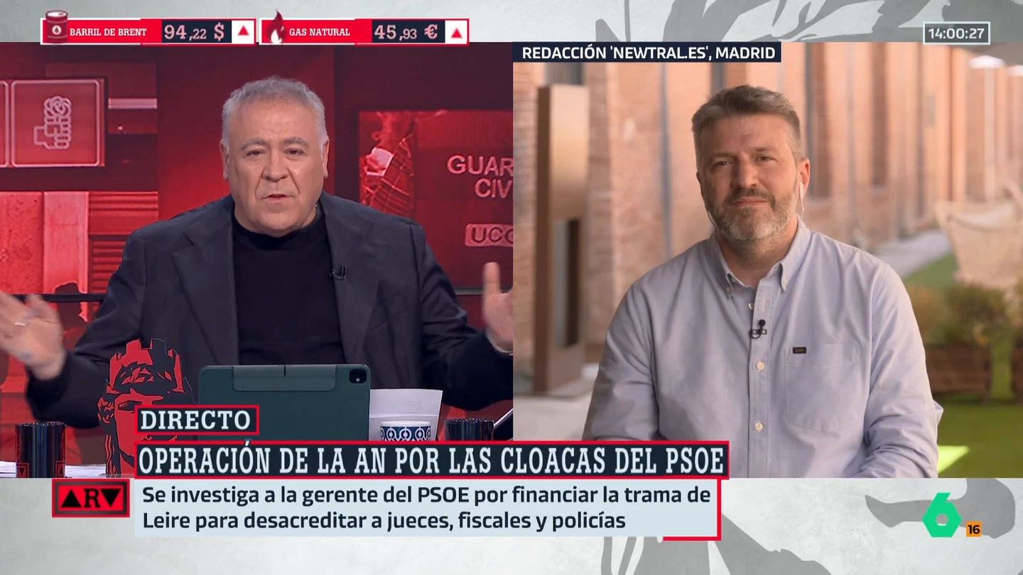 Aimar Bretos, sobre la entrada de la UCO en Ferraz: "Lo más urgente es que el PSOE explique qué papeles le han pedido en la operación" Aimar Bretos, sobre la entrada de la UCO en Ferraz: "Lo más urgente es que el PSOE explique qué papeles le han pedido en la operación"