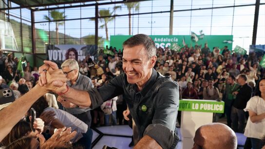 Pedro S&aacute;nchez en un mitin del PSOE en Andaluc&iacute;a