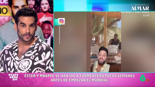 Juan Sanguino comenta los detalles de la escapada de Kylian Mbapp&eacute; y Ester Exp&oacute;sito a Formentera, donde han comido arroz negro, han disfrutado en un yate y, a pesar de todo, se ha visto bostezar a la actriz.