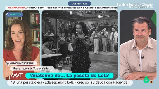 Mamen Mendizábal, sobre la famosa frase de la peseta de Lola Flores: "Recibió oleadas de críticas, los famosos eran ejemplo" Este domingo a las 21:30 h se estrena laSexta el segundo programa de la cuarta temporada de 'Anatomía de...' que, en esta ocasión, analiza los problemas con Hacienda de la artista.