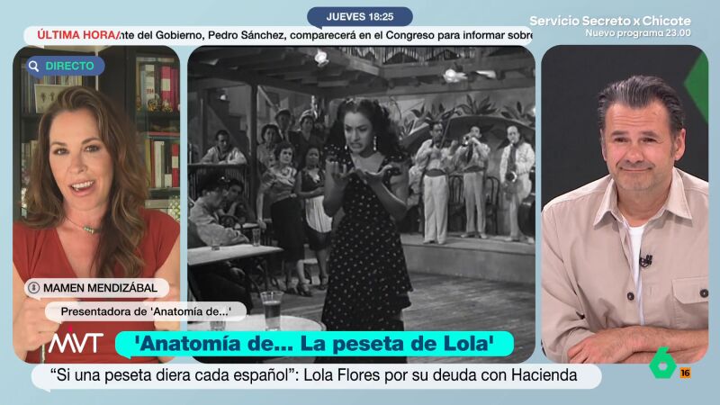 Mamen Mendiz&aacute;bal, sobre la famosa frase de la peseta de Lola Flores: "Recibi&oacute; oleadas de cr&iacute;ticas, los famosos eran ejemplo"