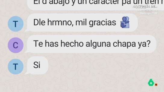 Equipo de Investigaci&oacute;n consigue acceder a un grupo de WhatsApp donde unos grafiteros se preparan para su pr&oacute;xima acci&oacute;n. Utilizan jergas y hablan sobre qui&eacute;n se encargar&aacute; de tirar del freno de emergencia del tren.