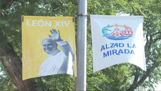 Cartel del papa Le&oacute;n XIV