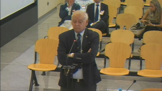 Eugenio Pino, ex director adjunto operativo (DAO) de la Polic&iacute;a Nacional durante el Gobierno de Marino Rajoy, durante su declaraci&oacute;n de este lunes en el juicio del caso Kitchen.