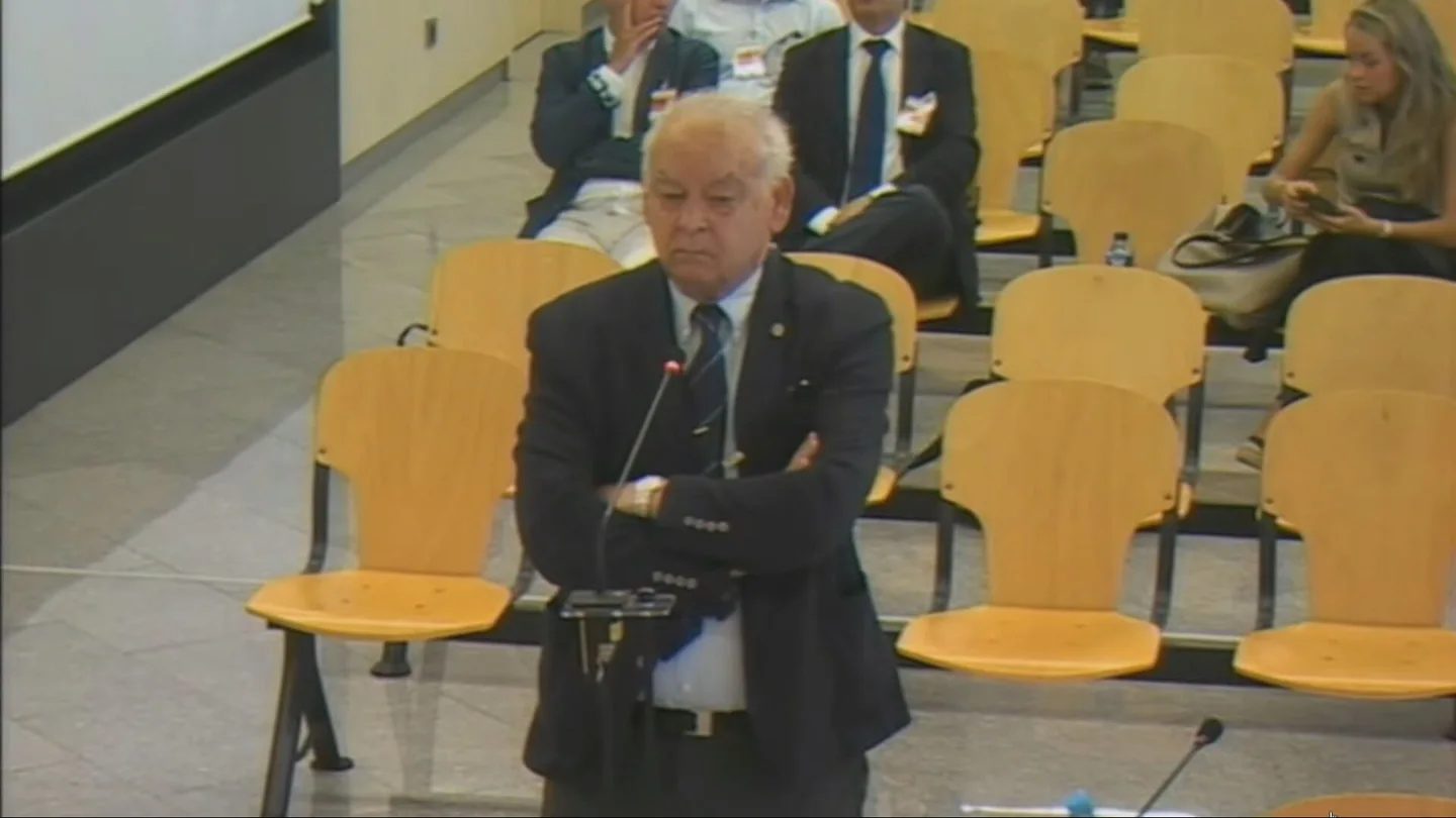 Eugenio Pino, ex director adjunto operativo (DAO) de la Policía Nacional durante el Gobierno de Marino Rajoy, durante su declaración de este lunes en el juicio del caso Kitchen. Eugenio Pino, ex director adjunto operativo (DAO) de la Policía Nacional durante el Gobierno de Marino Rajoy, durante su declaración de este lunes en el juicio del caso Kitchen.