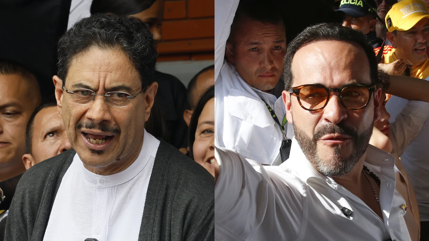 Combo de fotografías que muestra al candidato presidencial por el partido oficialista Pacto Histórico, Iván Cepeda (i), y al candidato de ultraderecha Abelardo de la Espriella, del movimiento Defensores de la Patria. Combo de fotografías que muestra al candidato presidencial por el partido oficialista Pacto Histórico, Iván Cepeda (i), y al candidato de ultraderecha Abelardo de la Espriella, del movimiento Defensores de la Patria.