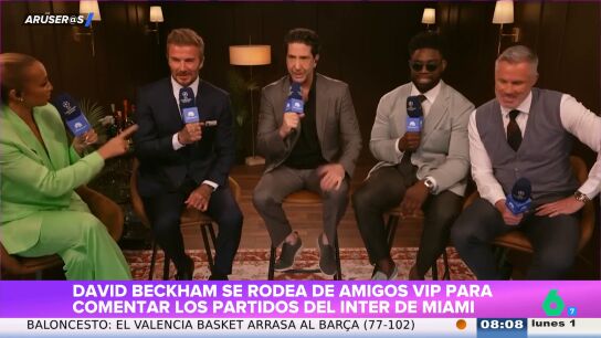 Dacid Beckham se rodea de amigos VIP para comentar el f&uacute;tbol: "&iexcl;Pero si est&aacute; Ross de 'Friends'!"