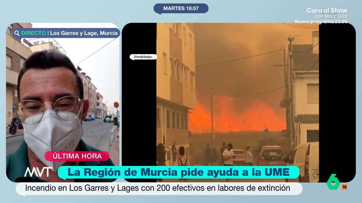 Juan José, vecino de Los Garres y Lages, sobre el incendio: 