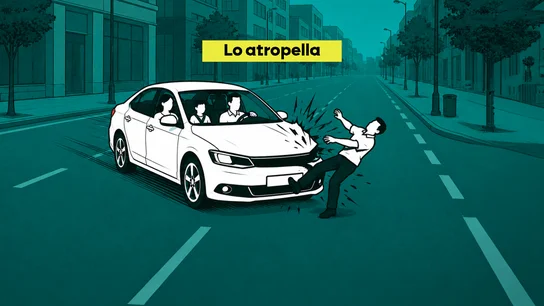 La víctima aparece caminando y el detenido le atropelló. La víctima aparece caminando y el detenido le atropelló.