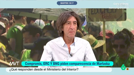 Benjamín Prado, sobre el agente que empujó a una manifestante en Valencia: "Un policía está para protegerte, no para agredirte" Compromís ha solicitado que comparezcan tanto Pilar Bernabé como Fernando Grande-Marlaska para que expliquen qué va a pasar con el agente de la Policía Nacional implicado en la agresión. Además, también quieren saber si hay agentes infiltrados en las manifestaciones.