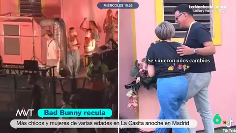 Bad Bunny escucha las críticas y recula: ahora en la casita hay perfiles más diversos El cantante de Puerto Rico cuenta con una zona en sus conciertos a la que se invitaban, además de famosos, a fans jóvenes y guapas con cuerpos normativos. Pero, en el último concierto, se ha podido ver un cambio sustancial.