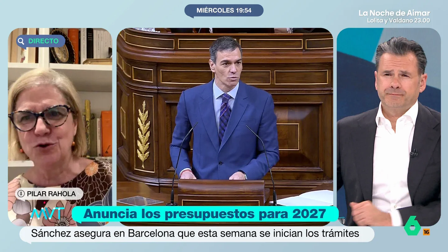 Pilar Rahola no cree que Sánchez pueda aprobar los presupuestos en 2027: "No hay ninguna posibilidad" La analista política analiza las últimas palabras del presidente del Gobierno, que ha asegurado que esta semana iniciará los trámites para intentar que se aprueben los presupuestos.