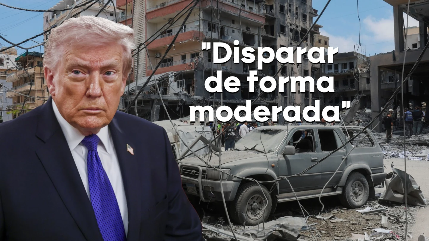 "Cuando disparas de una manera más moderada": la particular definición de Trump sobre qué es un alto el fuego en Oriente Medio. "Cuando disparas de una manera más moderada": la particular definición de Trump sobre qué es un alto el fuego en Oriente Medio.
