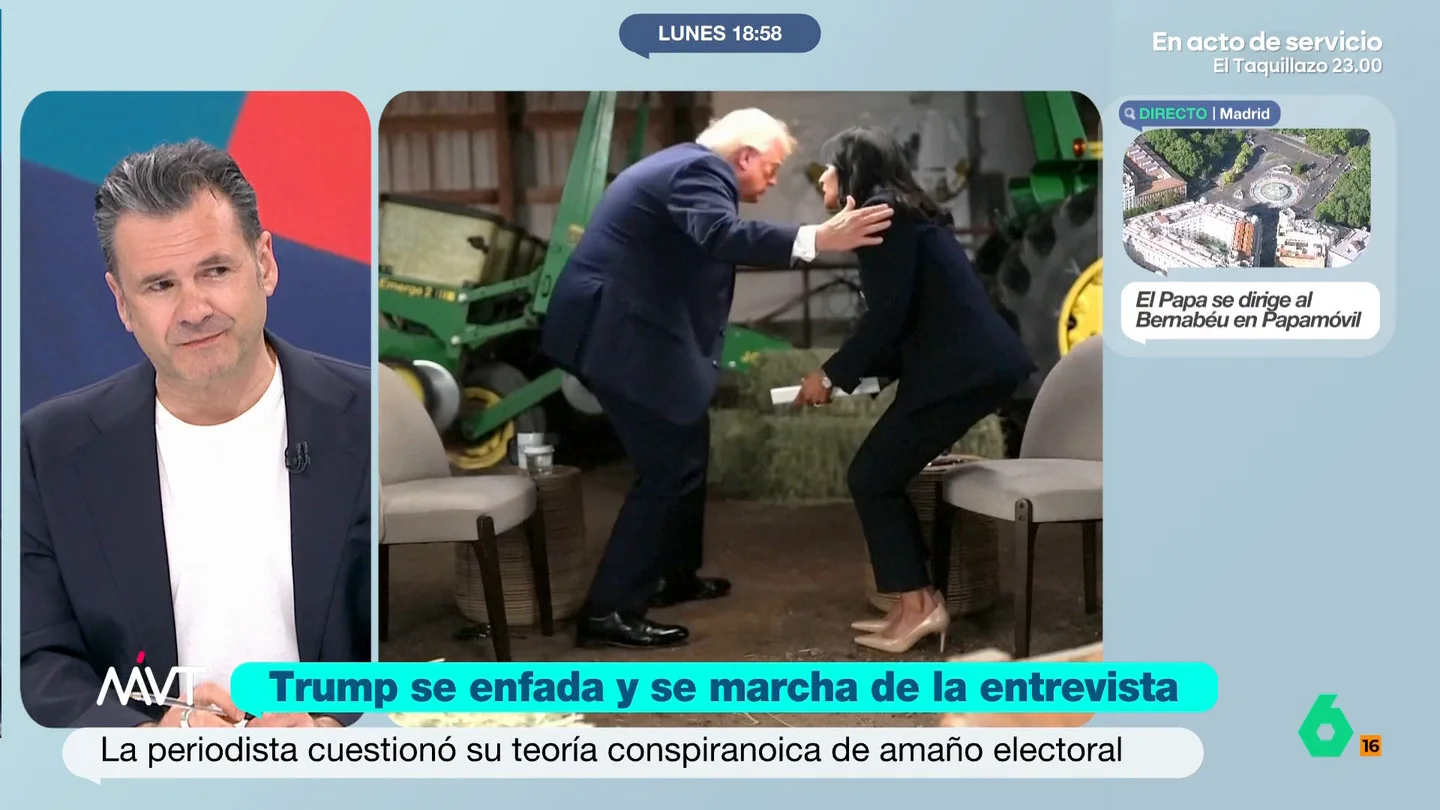 Iñaki López opina sobre el plantón de Trump a una periodista: "El único que le trolea es un genocida, Netanyahu" Iñaki López reflexiona sobre el nuevo ataque de ira de Trump con una periodista y asegura que tiene mucho que ver "con que se le está cayendo ahora mismo el alto el fuego porque su socio y amigo Bibi no para de bombardear Líbano".