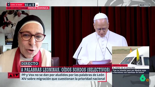 Sor Lucía Caram, sobre el discurso del papa en el Congreso: "No tiene miedo a decir lo que piensa, y a quien le moleste, que se ponga un sayo" Sor Lucía Caram, sobre el discurso del papa en el Congreso: "No tiene miedo a decir lo que piensa, y a quien le moleste, que se ponga un sayo"