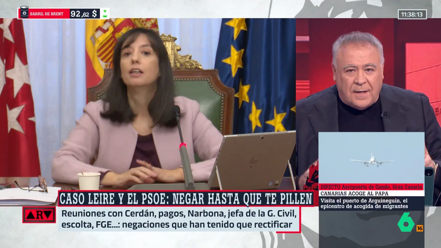 Ferreras, tras negar el PSOE en un primer momento los contactos de Leire con la directora de la Guardia Civil o la Fiscalía: "Nos intentan hacer una cortina de humo" Ferreras, tras negar el PSOE en un primer momento los contactos de Leire con la directora de la Guardia Civil o la Fiscalía: "Nos intentan hacer una cortina de humo"