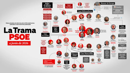 "La trama del PSOE" en un "mapa de la corrupción" creado por el PP. "La trama del PSOE" en un "mapa de la corrupción" creado por el PP.
