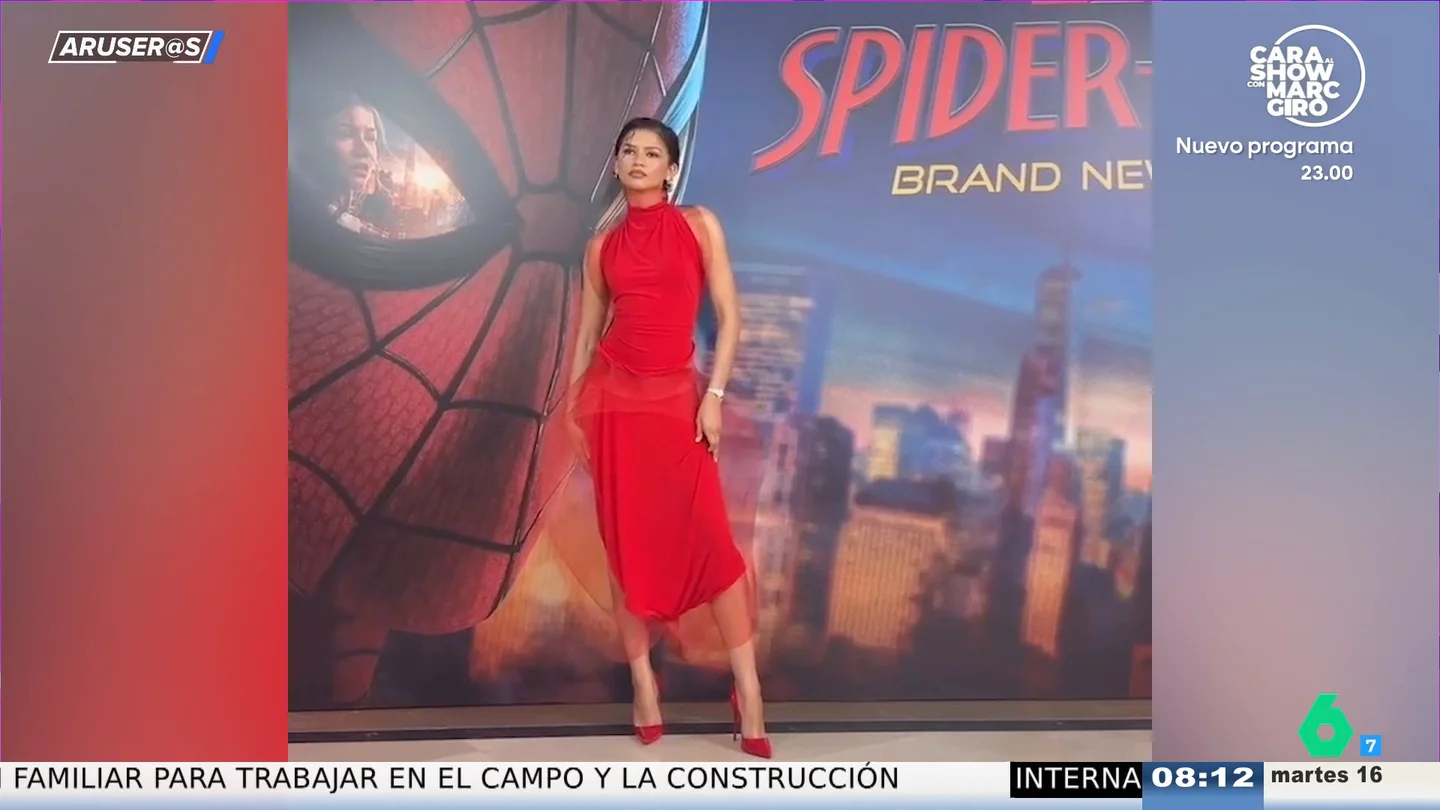 Zendaya eclipsa Madrid posando con Tom Holland y luciendo un vestido rojo de firma española Zendaya eclipsa Madrid posando con Tom Holland y luciendo un vestido rojo de firma española