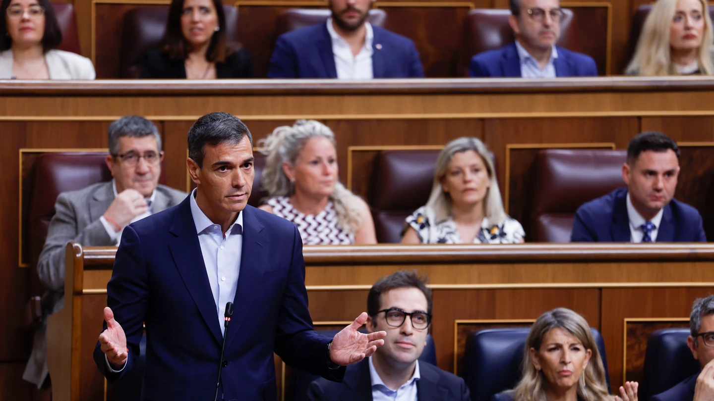 El presidente del Gobierno, Pedro Sánchez, durante su intervención en el pleno del Congreso El presidente del Gobierno, Pedro Sánchez, durante su intervención en el pleno del Congreso