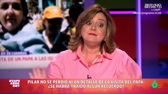 Pilar Vidal comparte en Zapeando algunas an&eacute;cdotas de su semana siguiendo al papa Le&oacute;n XIV por toda Espa&ntilde;a, entre ellas el ferry lleno de polic&iacute;as que, para ella, se convirti&oacute; en "una fantas&iacute;a".