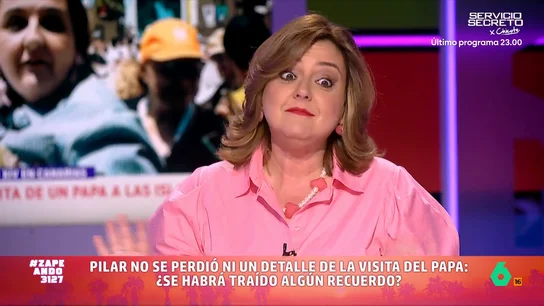 Pilar Vidal y un ferry de "fantasía" lleno de policías por la visita del papa: "Iban 400, a cada cual más buenorro" Pilar Vidal comparte en Zapeando algunas anécdotas de su semana siguiendo al papa León XIV por toda España, entre ellas el ferry lleno de policías que, para ella, se convirtió en "una fantasía".