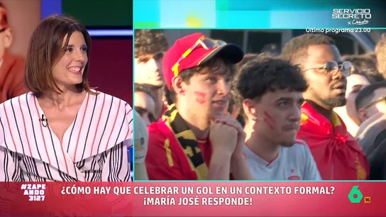 María José Gómez y Verdú explica cómo debemos celebrar un gol en un contexto formal Uno de los momentos en el que mucha gente pierde las formas sin querer es celebrando los goles de su equipo, algo que puede darnos problemas si estamos en un contexto más formal.