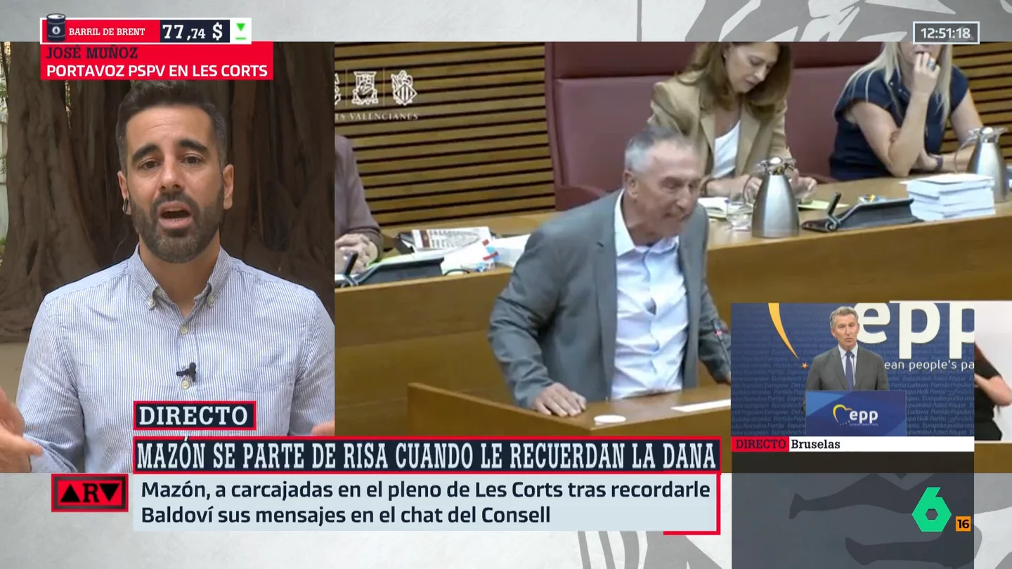 José Muñoz, sobre Mazón: “Viene cuando le da la gana; en lugar de ocupar su lugar como diputado, está en la playa" José Muñoz, sobre Mazón: “Viene cuando le da la gana; en lugar de ocupar su lugar como diputado, está en la playa"