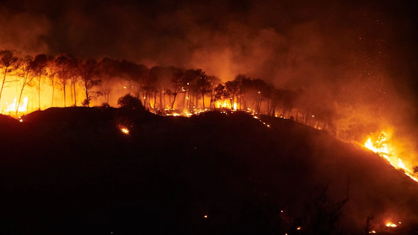 Un incendio en Navarra en una imagen de archivo. Un incendio en Navarra en una imagen de archivo.