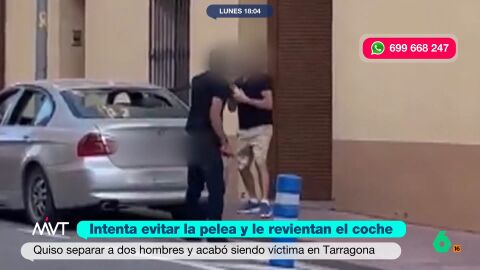 En Sarral, Tarragona, un hombre intentaba mediar en una pelea entre un hombre con un martillo y otro con un cuchillo, para despu&eacute;s ver c&oacute;mo el del martillo destrozaba y lanzaba su coche calle abajo. El autor ya ha sido detenido.