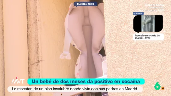 Detienen a dos padres tras encontrar a su bebé de dos meses en un piso insalubre y de que diera positivo en cocaína En Madrid, la Policía detenía a un padre y una madre tras encontrar que su hijo, un bebé de apenas dos meses, vivía entre excrementos, cucarachas y animales con síntomas de maltrato. El pequeños ha sido puesto bajo custodia de servicios sociales.